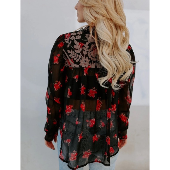 Free People Patricia Embroidered Women Blouse Size Small - Picture 5 of 11